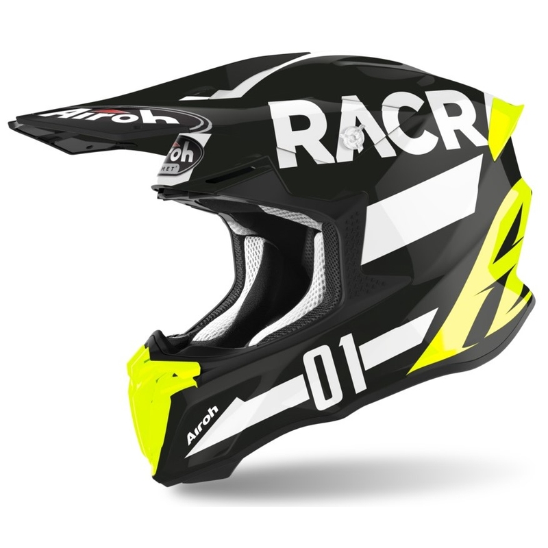 Motokrosová přilba Airoh Twist Racr černo-bílo-fluo žlutá výprodej