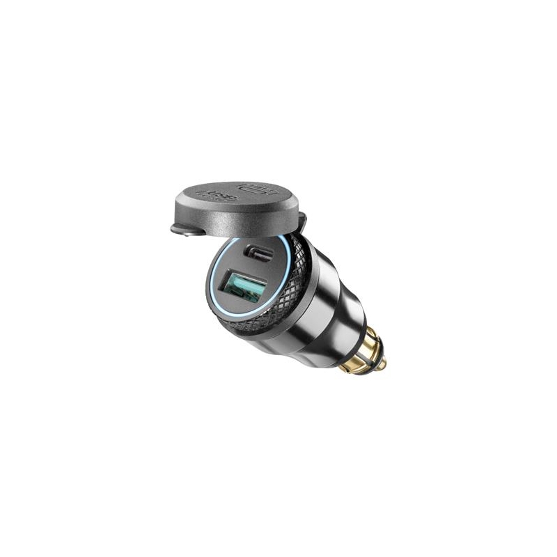 Προσαρμογέας DIN Interphone με 1 x USB και έξοδο USB-C για μοτοσικλέτες