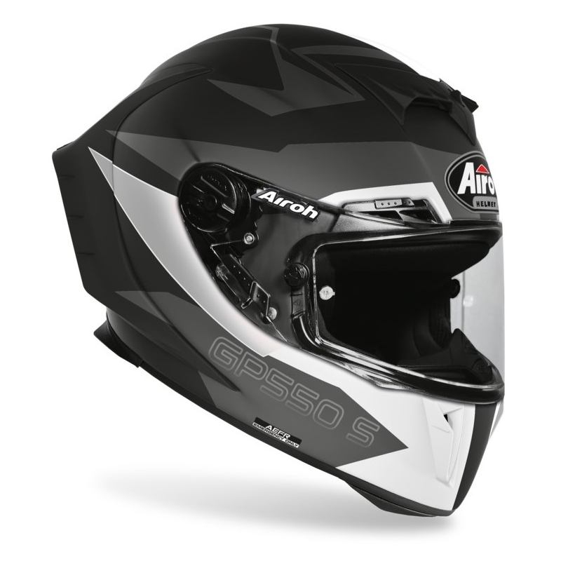 Integrální přilba Airoh GP 550S Vector černo-bílo-stříbrná