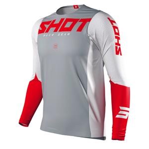 Motocross Jersey Shot Aerolite Airflow γκρι-λευκό-κόκκινο προσφορά