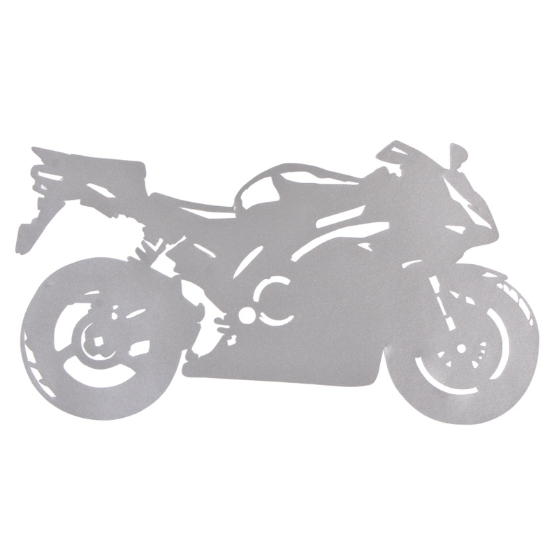 Αυτοκόλλητο σιλουέτα Sport Bike ασημί