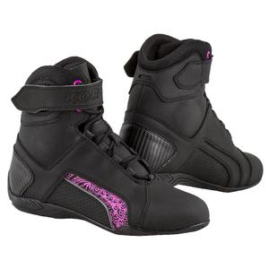 Γυναικείες μπότες μοτοσικλέτας Kore Velcro 2.0 Μαύρο και μοβ