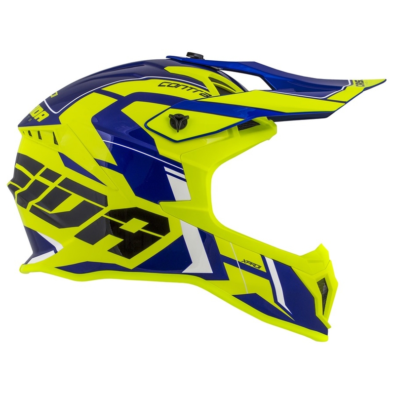 Κράνος Motocross Cassida Cross Pro II Contra fluo κίτρινο-μπλε-λευκό