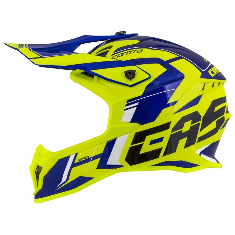 Κράνος Motocross Cassida Cross Pro II Contra fluo κίτρινο-μπλε-λευκό