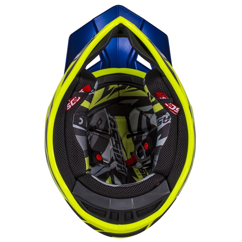 Κράνος Motocross Cassida Cross Pro II Contra fluo κίτρινο-μπλε-λευκό