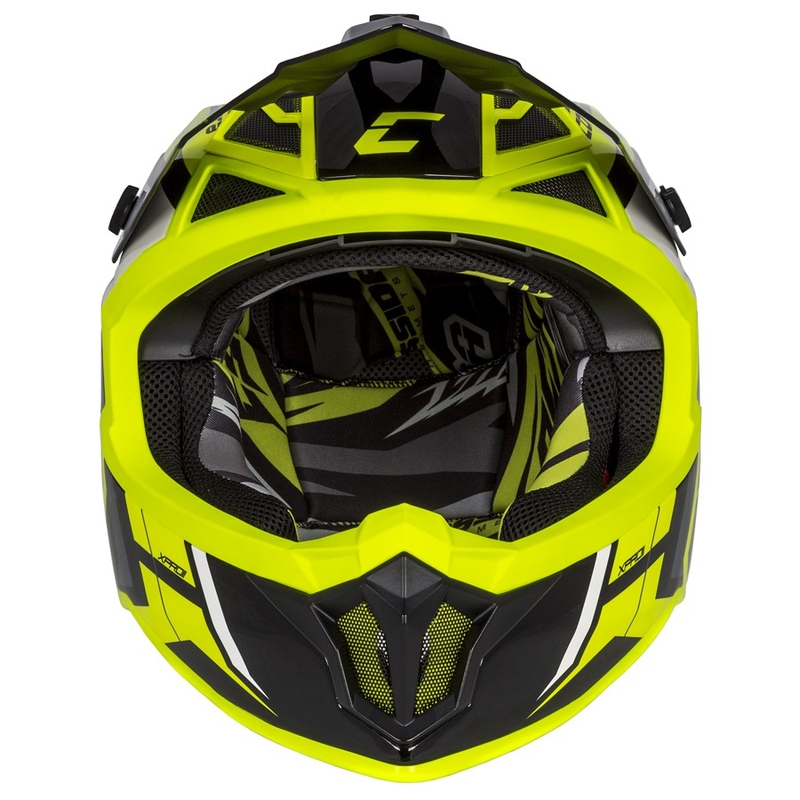 Cassida Cross Pro II Contra fluo κίτρινο-γκρι-μαύρο κράνος motocross