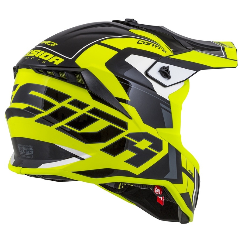 Cassida Cross Pro II Contra fluo κίτρινο-γκρι-μαύρο κράνος motocross