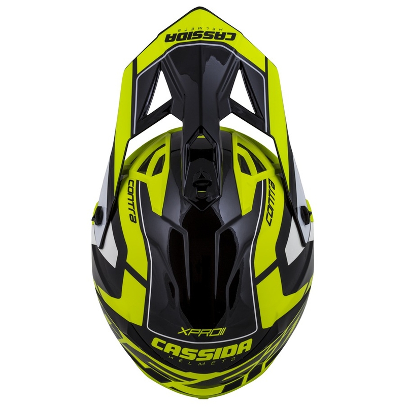 Cassida Cross Pro II Contra fluo κίτρινο-γκρι-μαύρο κράνος motocross