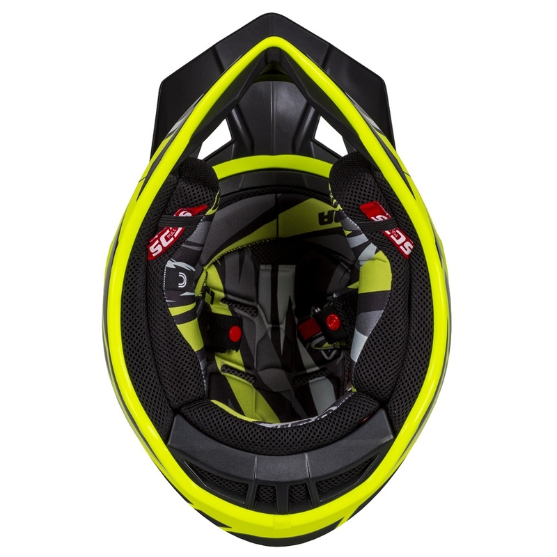 Cassida Cross Pro II Contra fluo κίτρινο-γκρι-μαύρο κράνος motocross