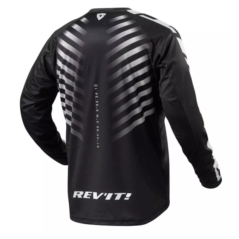 Motocross φανέλα Revit Rough μαύρο και λευκό