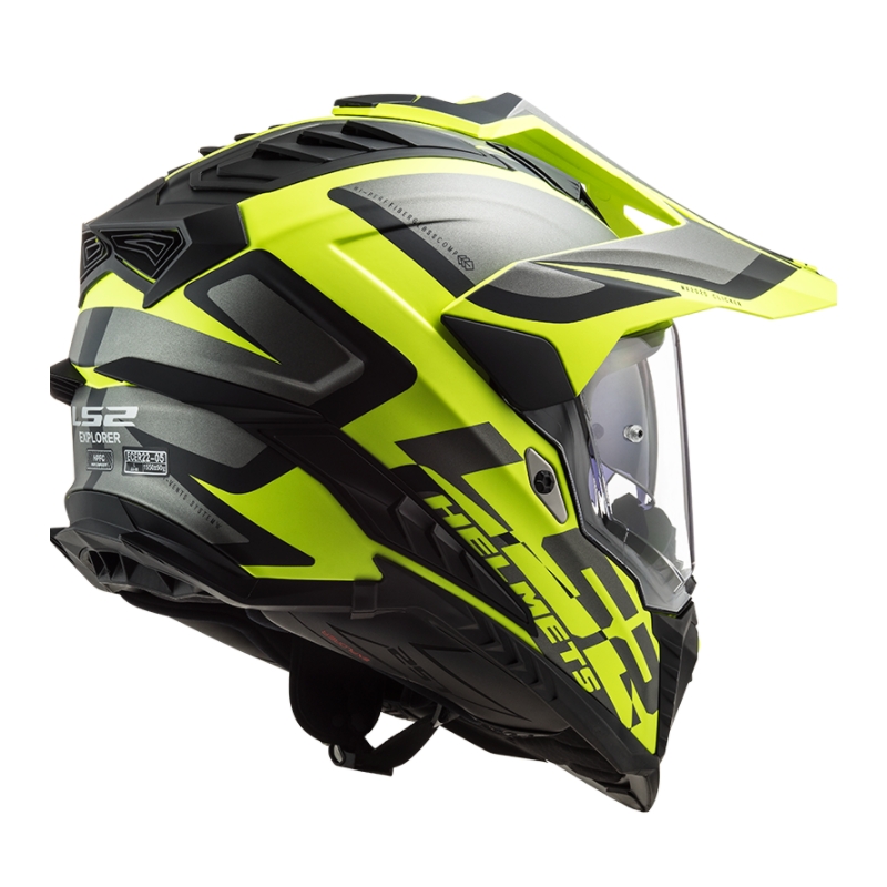 Κράνος Enduro LS2 MX701 Explorer Alter μαύρο-γκρι-φλούο κίτρινο