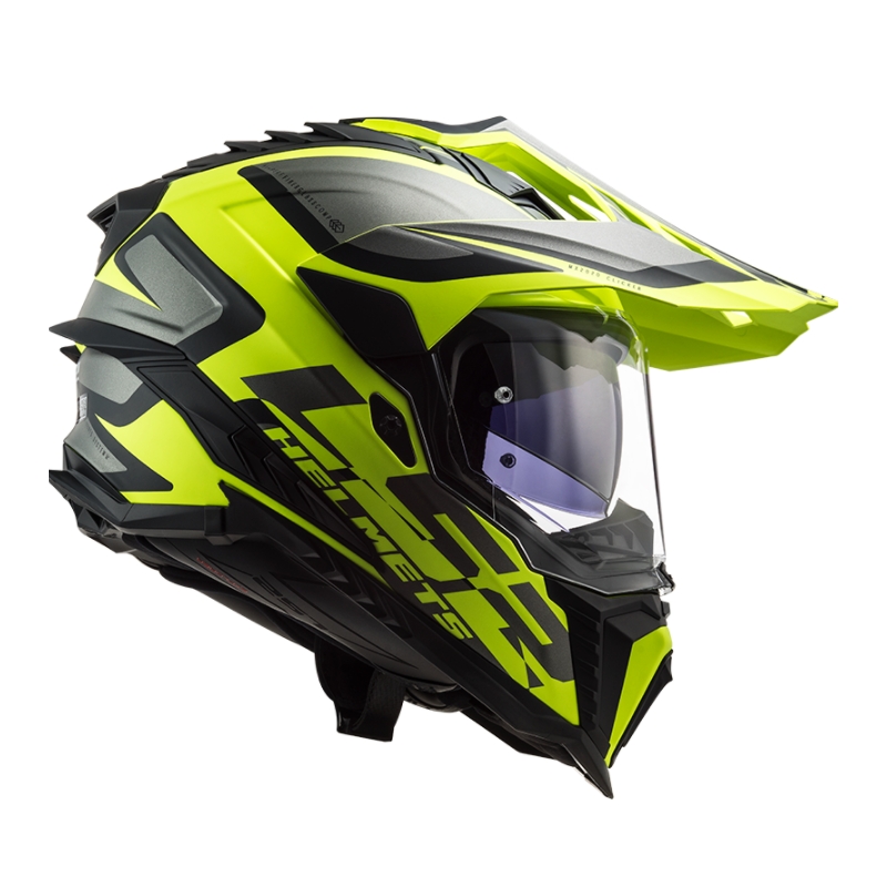 Κράνος Enduro LS2 MX701 Explorer Alter μαύρο-γκρι-φλούο κίτρινο