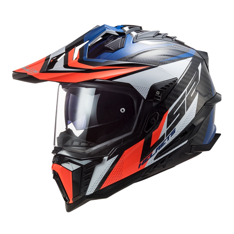 Κράνος Enduro LS2 MX701 Explorer C Focus λευκό-μπλε-κόκκινο