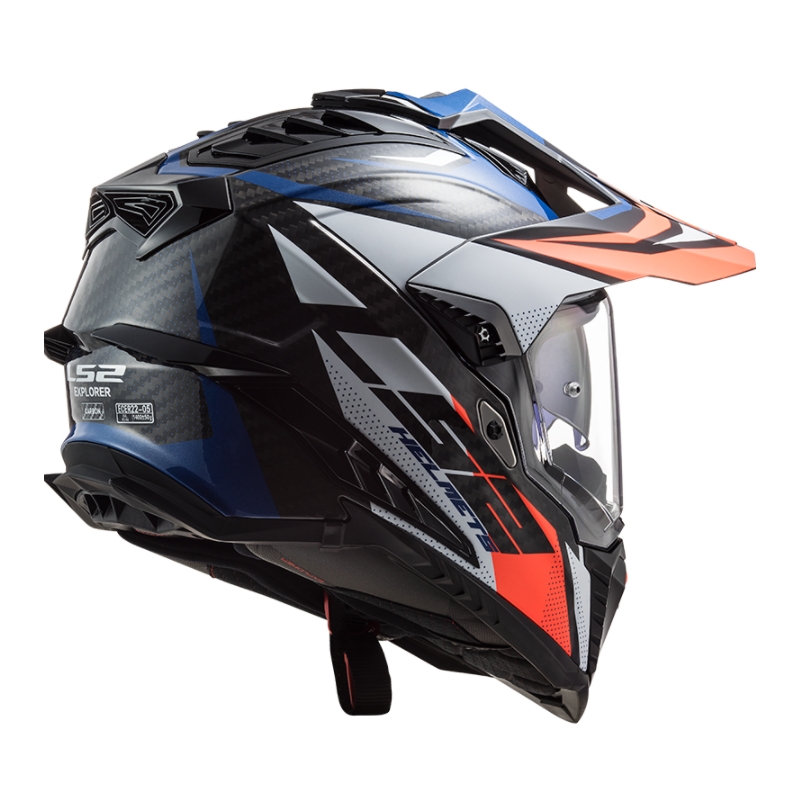 Κράνος Enduro LS2 MX701 Explorer C Focus λευκό-μπλε-κόκκινο