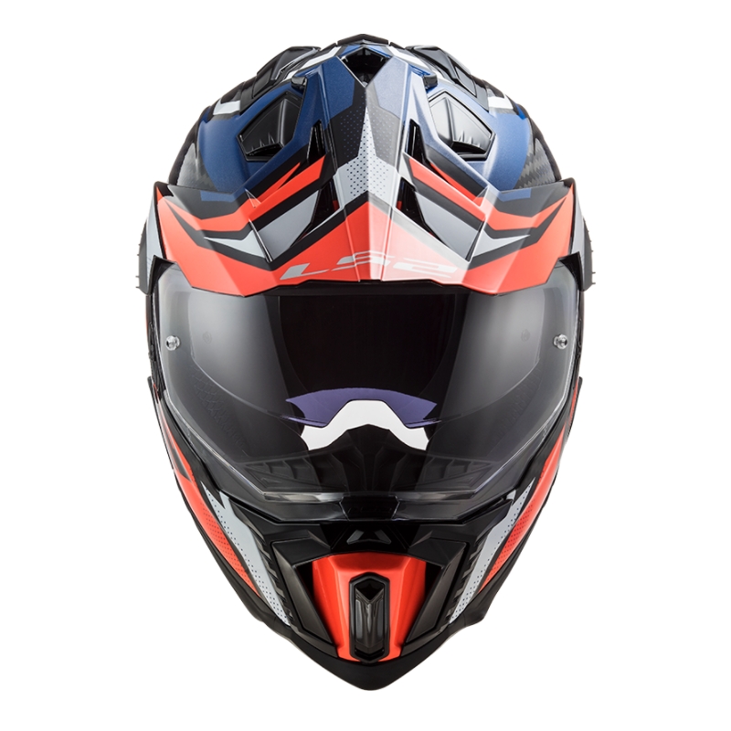 Κράνος Enduro LS2 MX701 Explorer C Focus λευκό-μπλε-κόκκινο