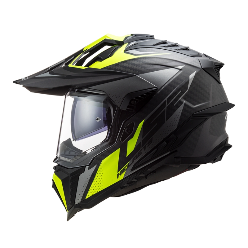 Κράνος Enduro LS2 MX701 Explorer C Focus μαύρο-γκρι-φλούο κίτρινο