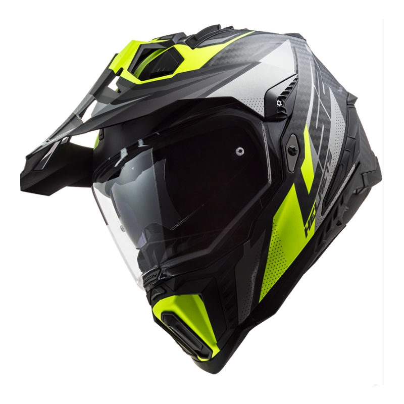 Κράνος Enduro LS2 MX701 Explorer C Focus μαύρο-γκρι-φλούο κίτρινο