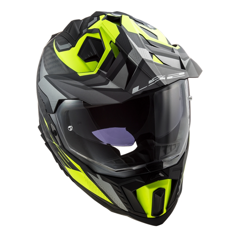 Κράνος Enduro LS2 MX701 Explorer C Focus μαύρο-γκρι-φλούο κίτρινο