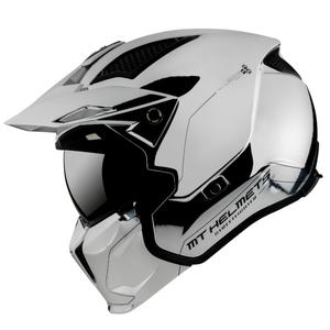 MT Streetfighter SV Χρωμιωμένο ανοιχτό κράνος με μάσκα ασημί προσφορά