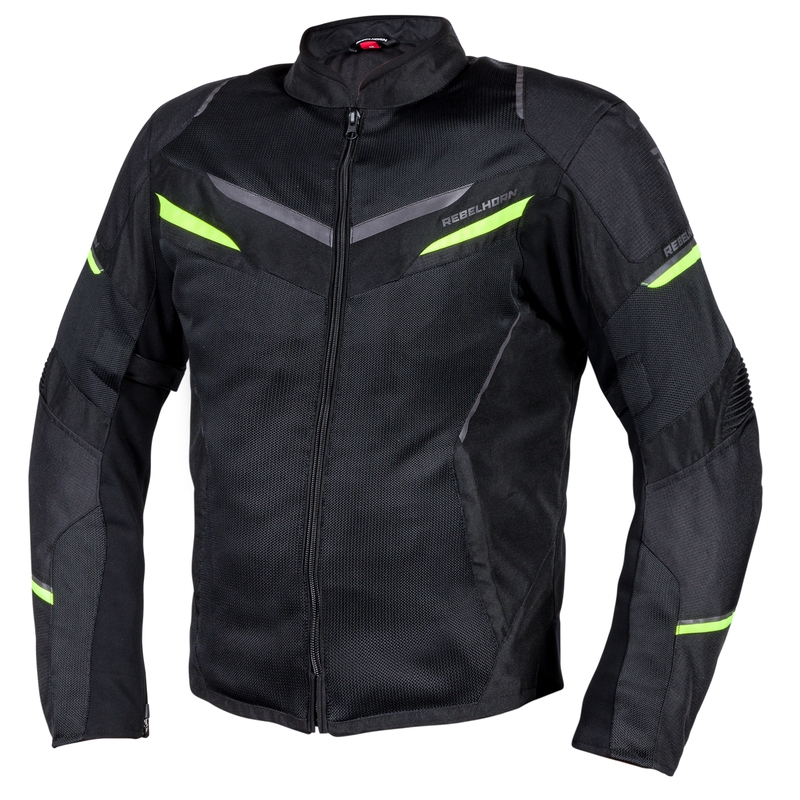 Bunda na motorku Rebelhorn Flux černo-fluo žlutá