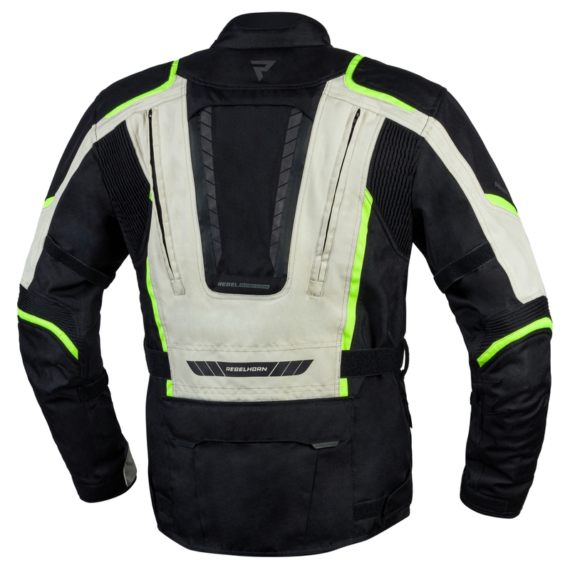 Rebelhorn Hiker III μαύρο-γκρι-φλούο κίτρινο μπουφάν μοτοσικλέτας προσφορά
