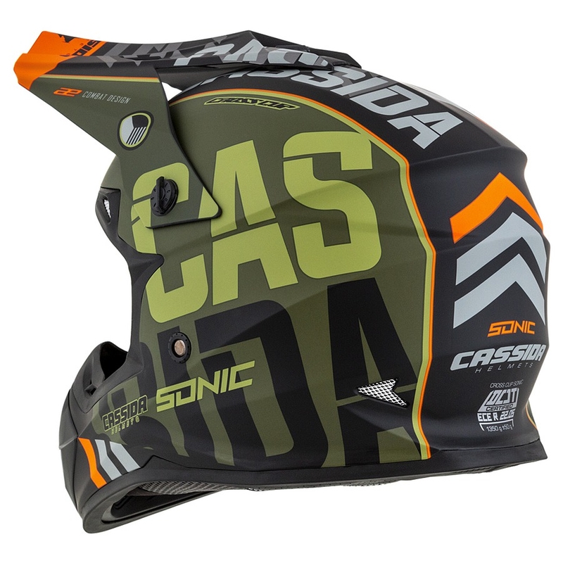Cassida Cross Cup Sonic κράνος motocross πορτοκαλί-πράσινο ματ