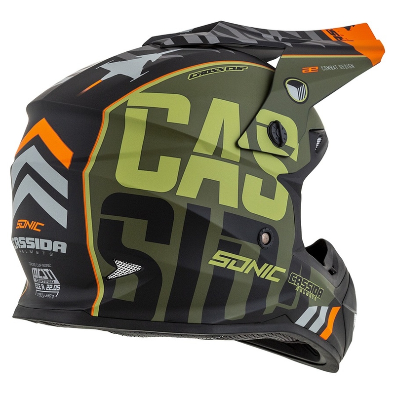 Cassida Cross Cup Sonic κράνος motocross πορτοκαλί-πράσινο ματ