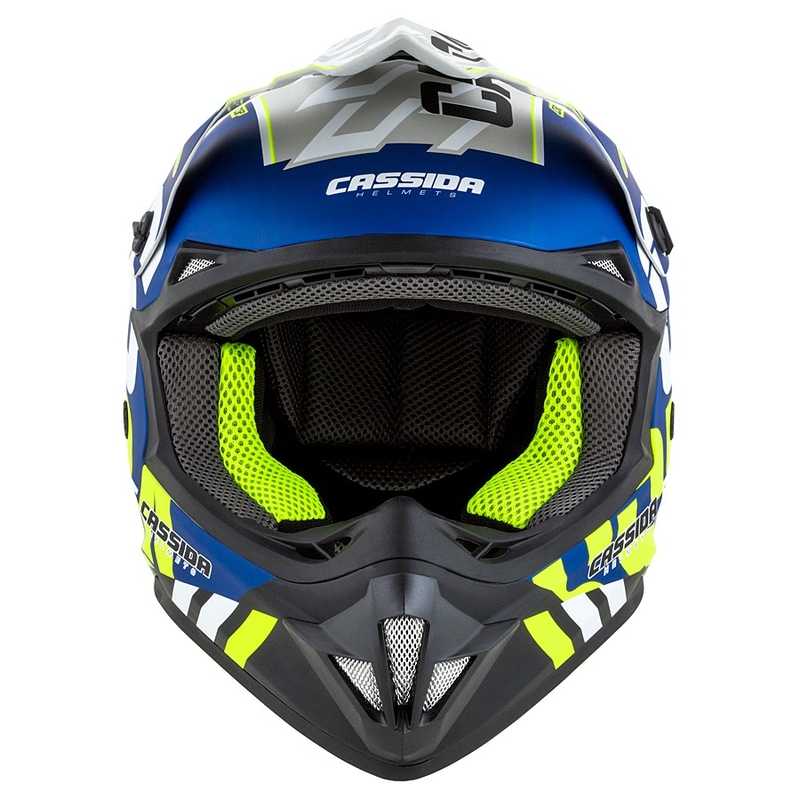 Κράνος Motocross Cassida Cross Cup Sonic fluo κίτρινο-μπλε ματ