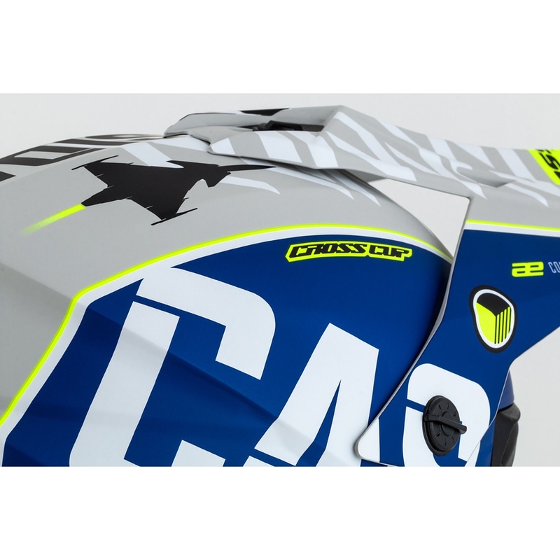 Κράνος Motocross Cassida Cross Cup Sonic fluo κίτρινο-μπλε ματ