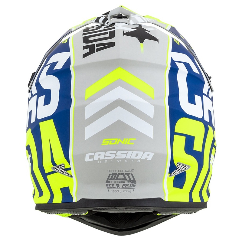 Κράνος Motocross Cassida Cross Cup Sonic fluo κίτρινο-μπλε ματ