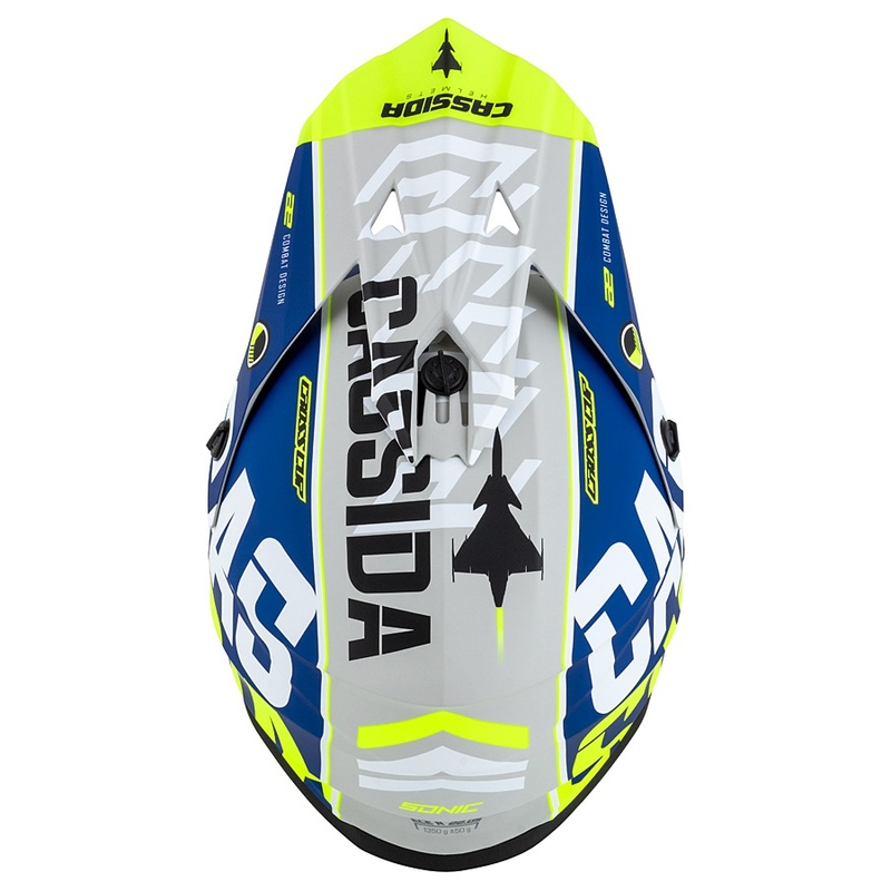 Κράνος Motocross Cassida Cross Cup Sonic fluo κίτρινο-μπλε ματ