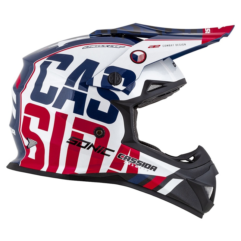 Κράνος Motocross Cassida Cross Cup Sonic κόκκινο-μπλε-λευκό