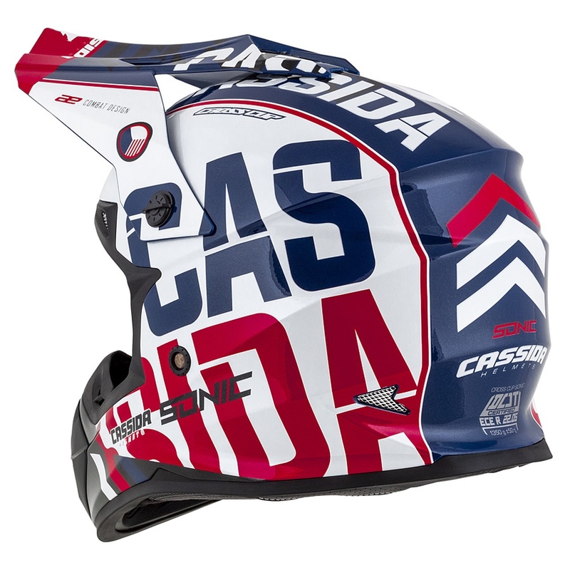 Κράνος Motocross Cassida Cross Cup Sonic κόκκινο-μπλε-λευκό