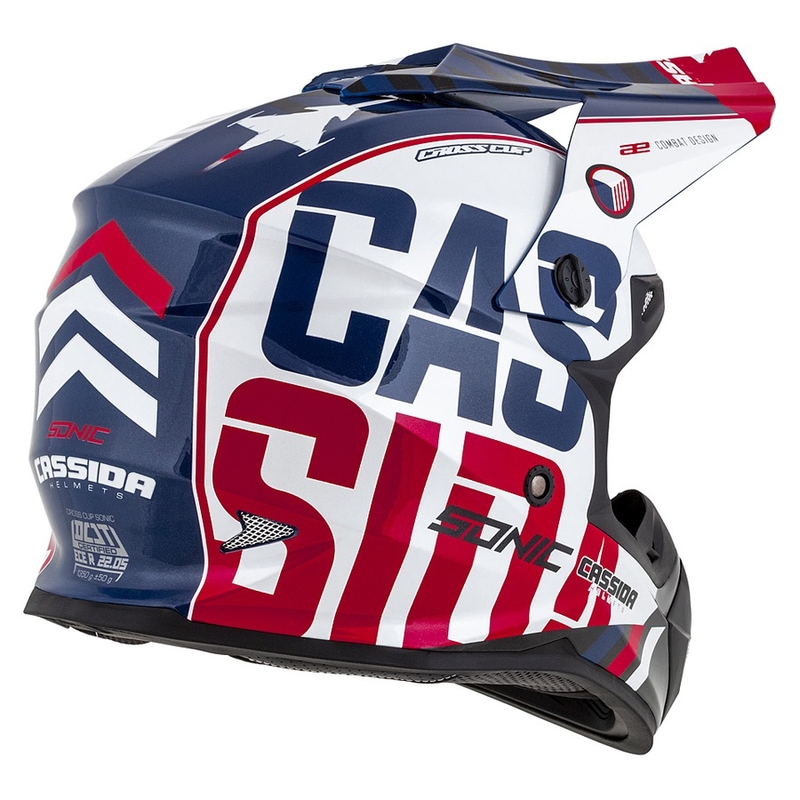 Κράνος Motocross Cassida Cross Cup Sonic κόκκινο-μπλε-λευκό