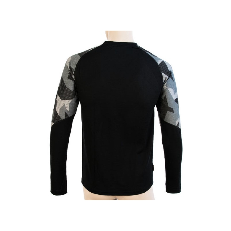 Pánské termo triko Sensor Merino Impress černo-maskáčové - dlouhý rukáv výprodej