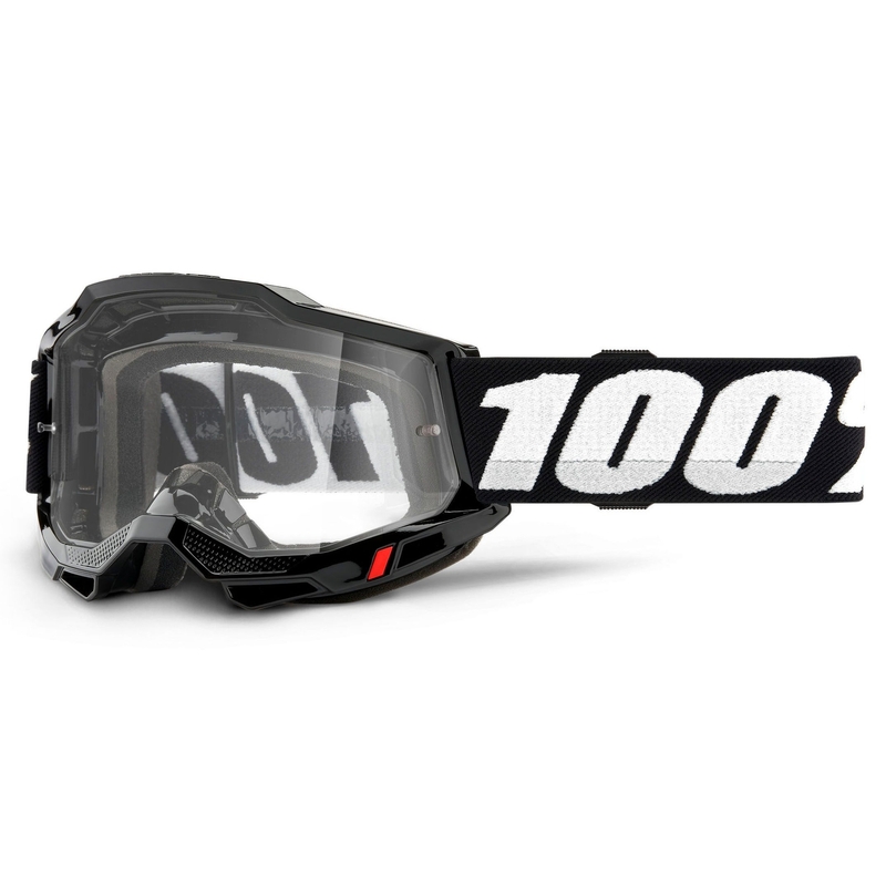Γυαλιά Motocross 100% ACCURI 2 OTG μαύρο (διαφανές plexi)
