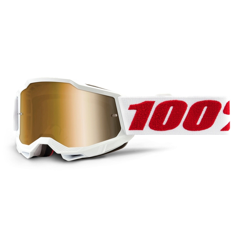 Παιδικά γυαλιά motocross 100% ACCURI 2 λευκό (χρυσό plexi)