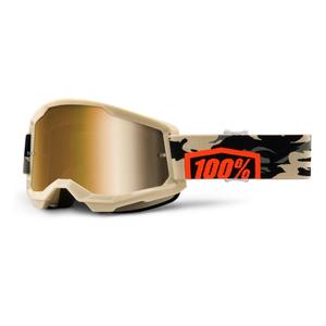 Γυαλιά μοτοκρός 100% STRATA 2 Kombat - Αληθινό μπεζ (χρυσό plexi)