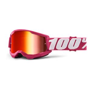 Παιδικά γυαλιά motocross 100% STRATA 2 ροζ (κόκκινο καθρέφτη plexi)