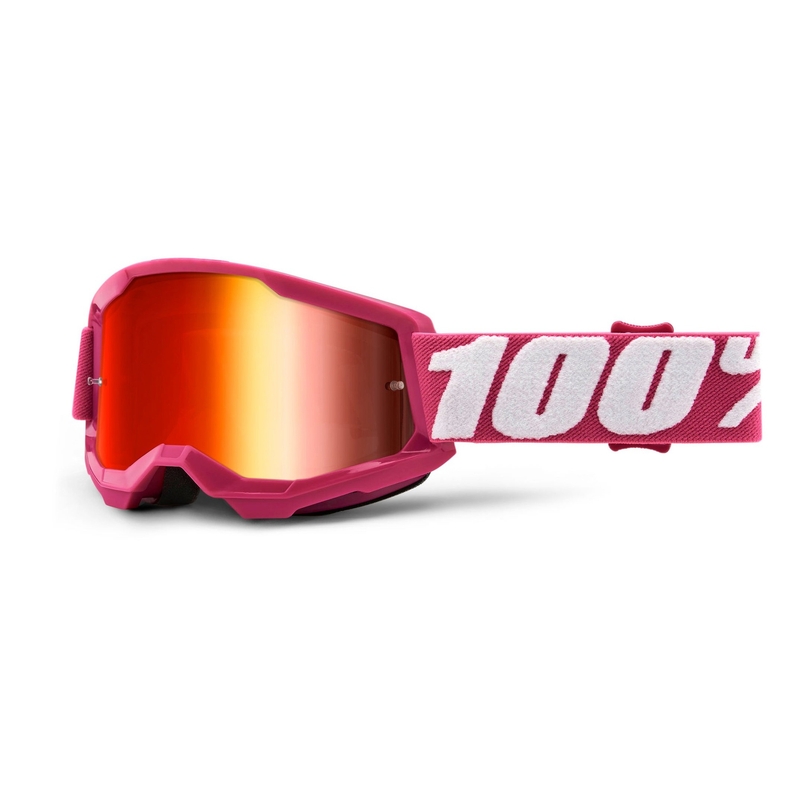 Παιδικά γυαλιά motocross 100% STRATA 2 ροζ (κόκκινο καθρέφτη plexi)