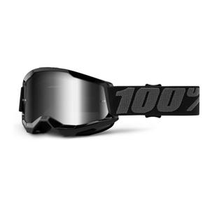 Παιδικά γυαλιά motocross 100% STRATA 2 μαύρο (ασημί καθρέφτης plexi)