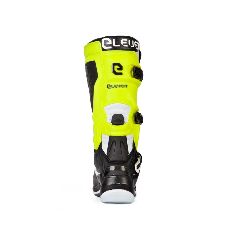 Eleveit X-Legend μαύρες-φλούο κίτρινες-λευκές μπότες μοτοσικλέτας προσφορά