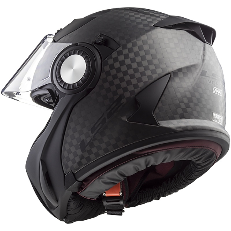 Vyklápěcí přilba na motorku LS2 FF313 Vortex Solid Carbon - II. jakost
