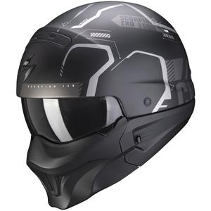 Ανοιχτό κράνος με μάσκα Scorpion EXO-COMBAT EVO Ram μαύρο-ασημί ματ