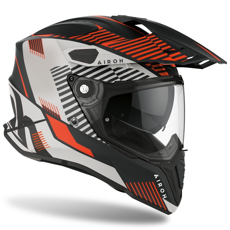 Enduro přilba Airoh Commander Boost 2022 černo-bílo-oranžová matná výprodej