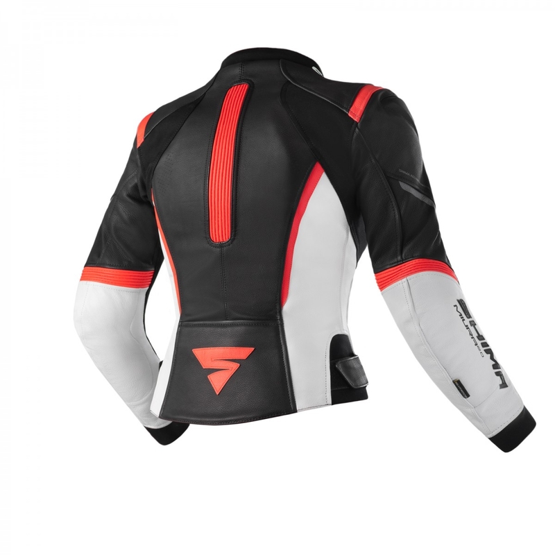 Γυναικείο μπουφάν μοτοσικλέτας Shima Miura 2.0 Black-White-Fluo Red