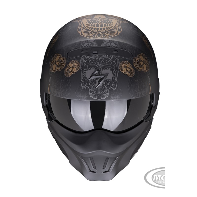 Přilba na motorku Scorpion EXO-COMBAT EVO KALAVERA matná černo-zlatá