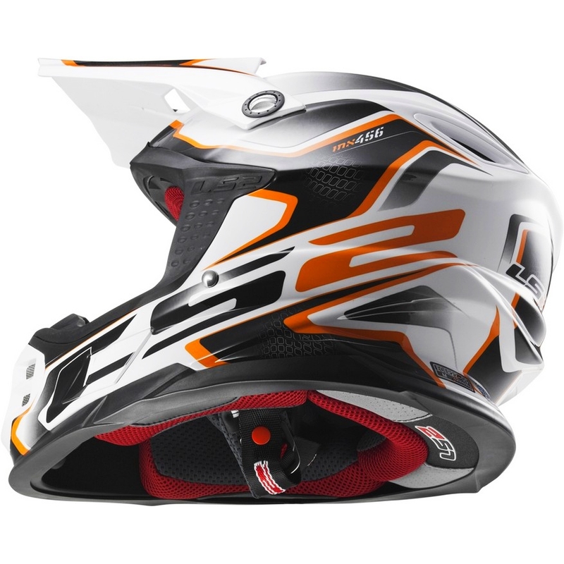 Motokrosová přilba LS2 MX456 Compass bílo-oranžová