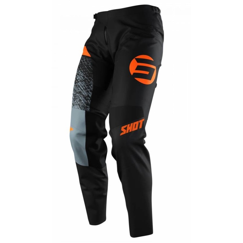 Motokrosové kalhoty Shot Devo Roll černo-šedo-oranžové výprodej