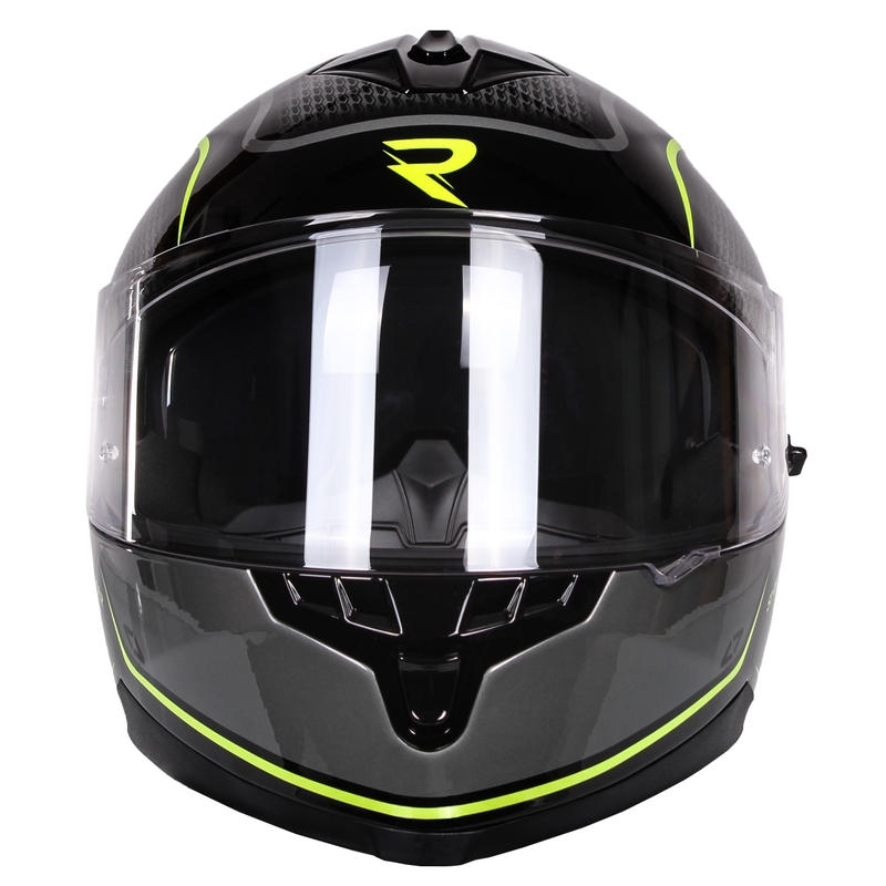 Street Racer Magna μαύρο και κίτρινο ενσωματωμένο κράνος μοτοσικλέτας